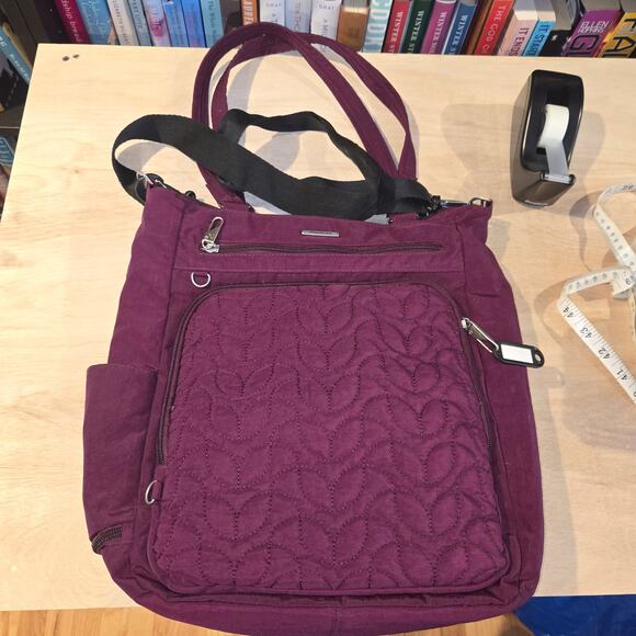 Travelon Exclusive Edition RFID quilted tote/shoulder bag burgundy - Picture 1 of 9
